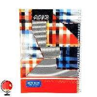 دفتر زبان سیمی دو خط 50 برگ طرح چهارخانه آونگ