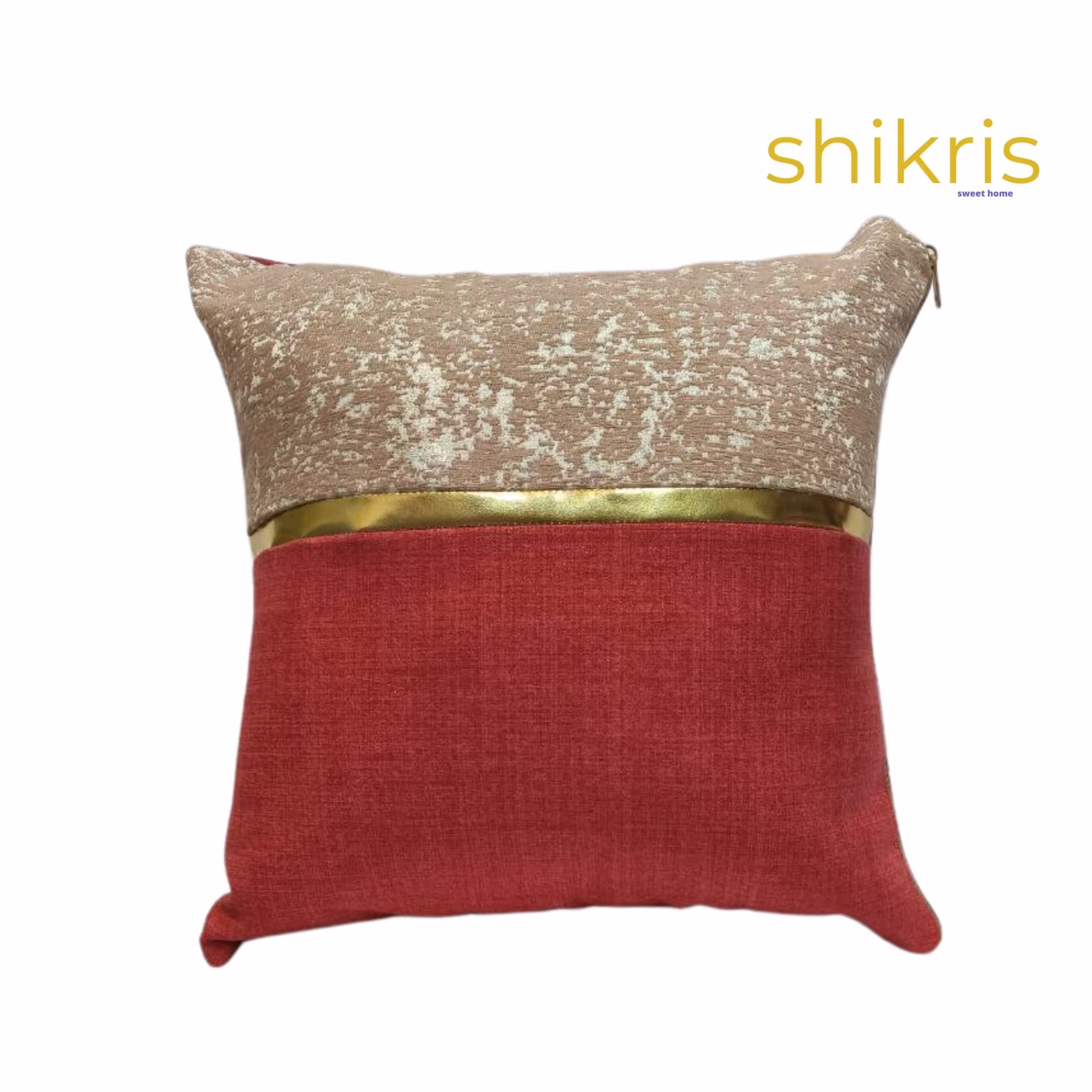 کوسن نیمه پتینه و مخمل 40 در 40 سرخابی