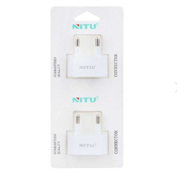 تبدیل برق 2 به 2 از برند نیتو مدل A1 بسته 2 عددی سفید رنگ ارسال به سراسر ایران 