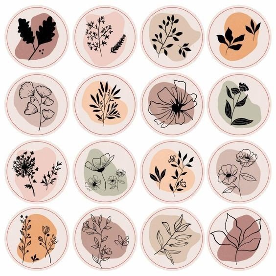 پک 16 تایی استیکر طرح گل