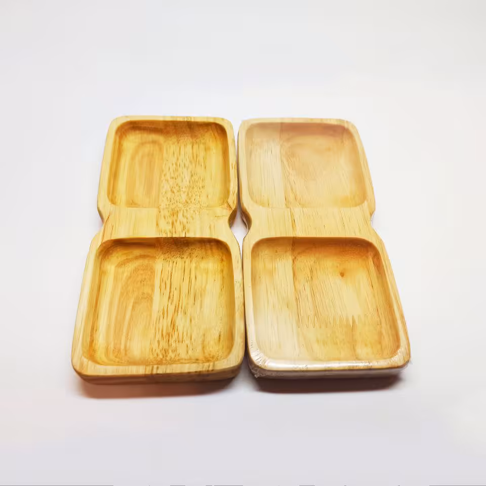 اردوخوری بامبو چوبی مدل مستطیل دو خانه