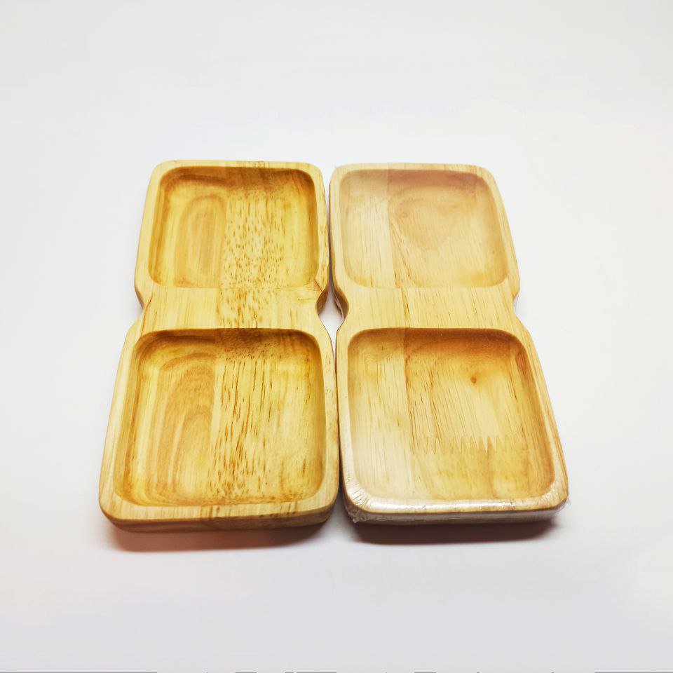 اردوخوری بامبو چوبی مدل مستطیل دو خانه