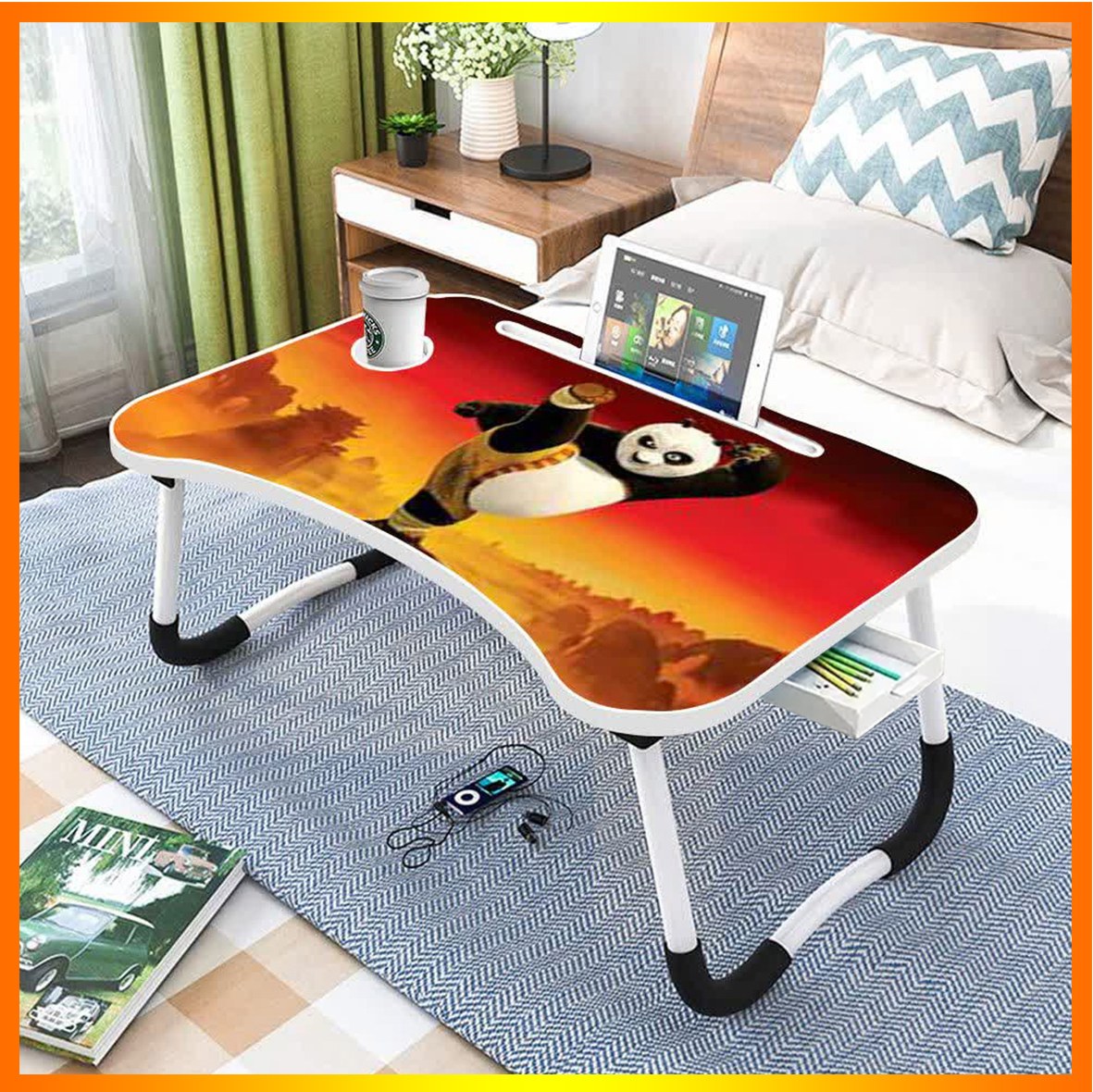 میزتحریر تاشو دارای جامدادی(طرح پاندا)