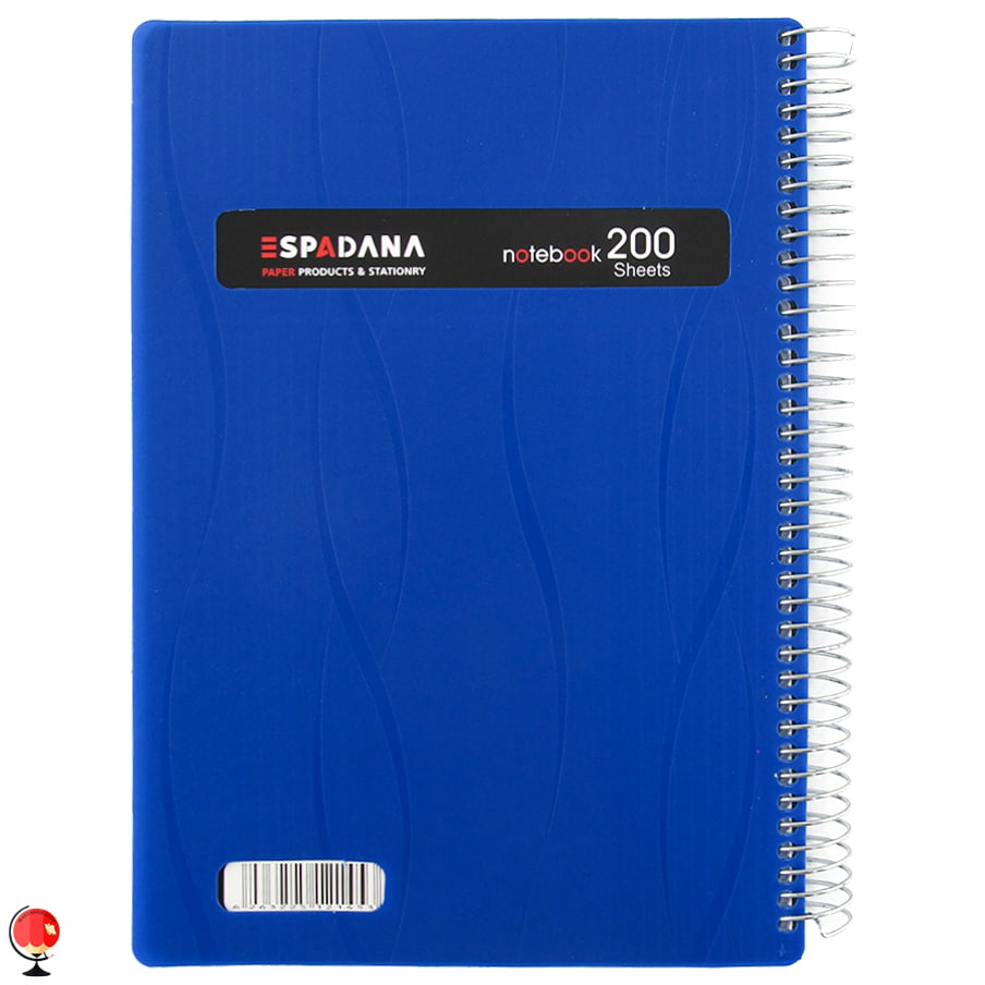 دفتر مشق 200 برگ سیمی جلد طلقی رنگی اسپادانا سورمه ای