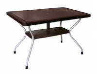 میز 6 نفره پایه فلزی حصیر بافت ناصر پلاستیک مدل 621