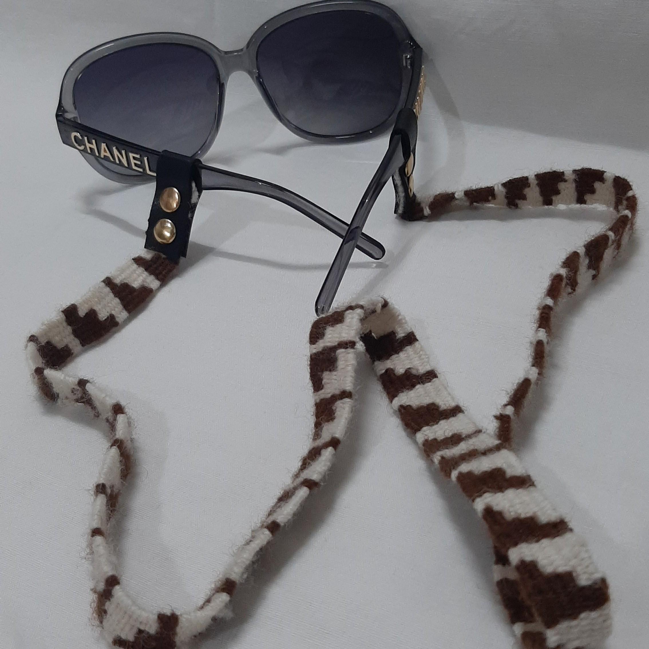 بندعینک گلیمی   با اتصال چرم