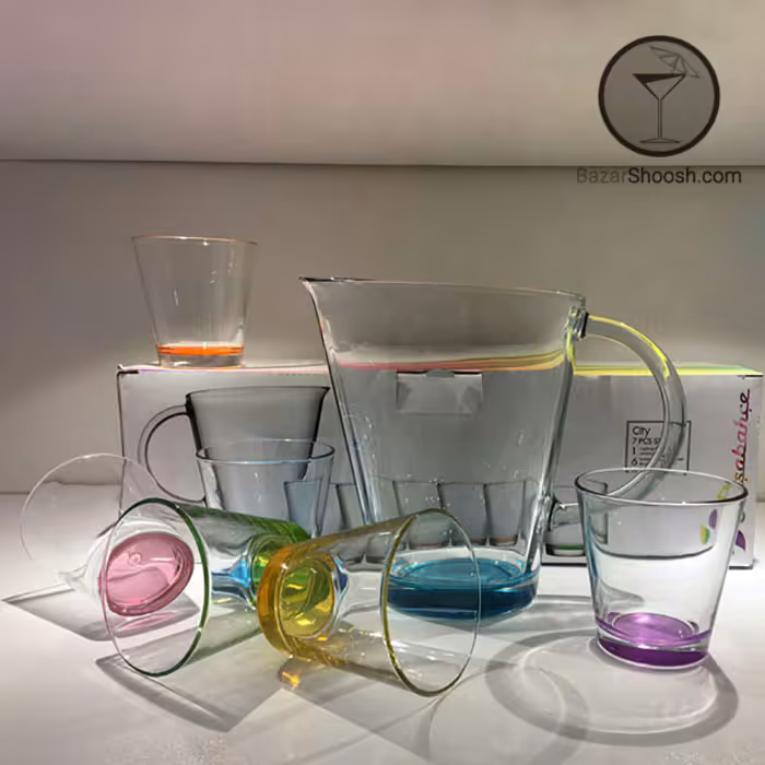 پارچ و لیوان 6رنگ سیتی پاشاباغچه کد 98751