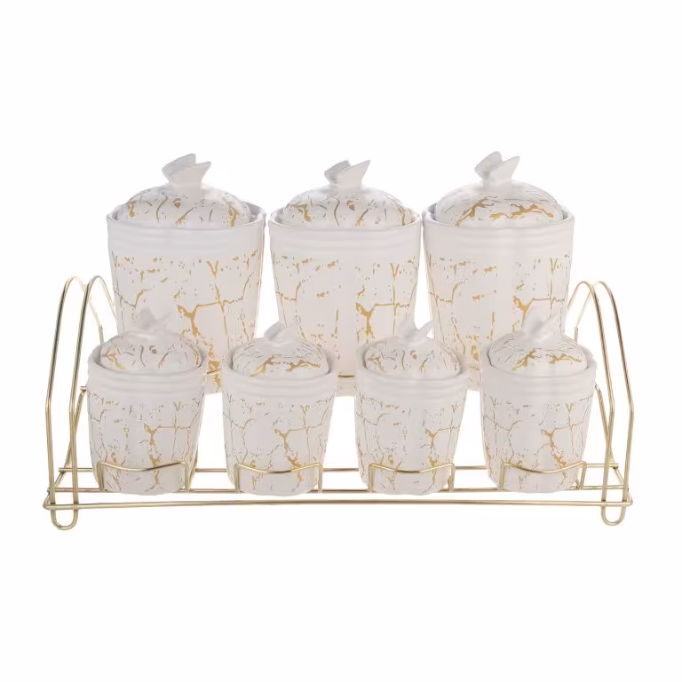 ست جا ادویه 7 پارچه ماکرو مدل ماربل