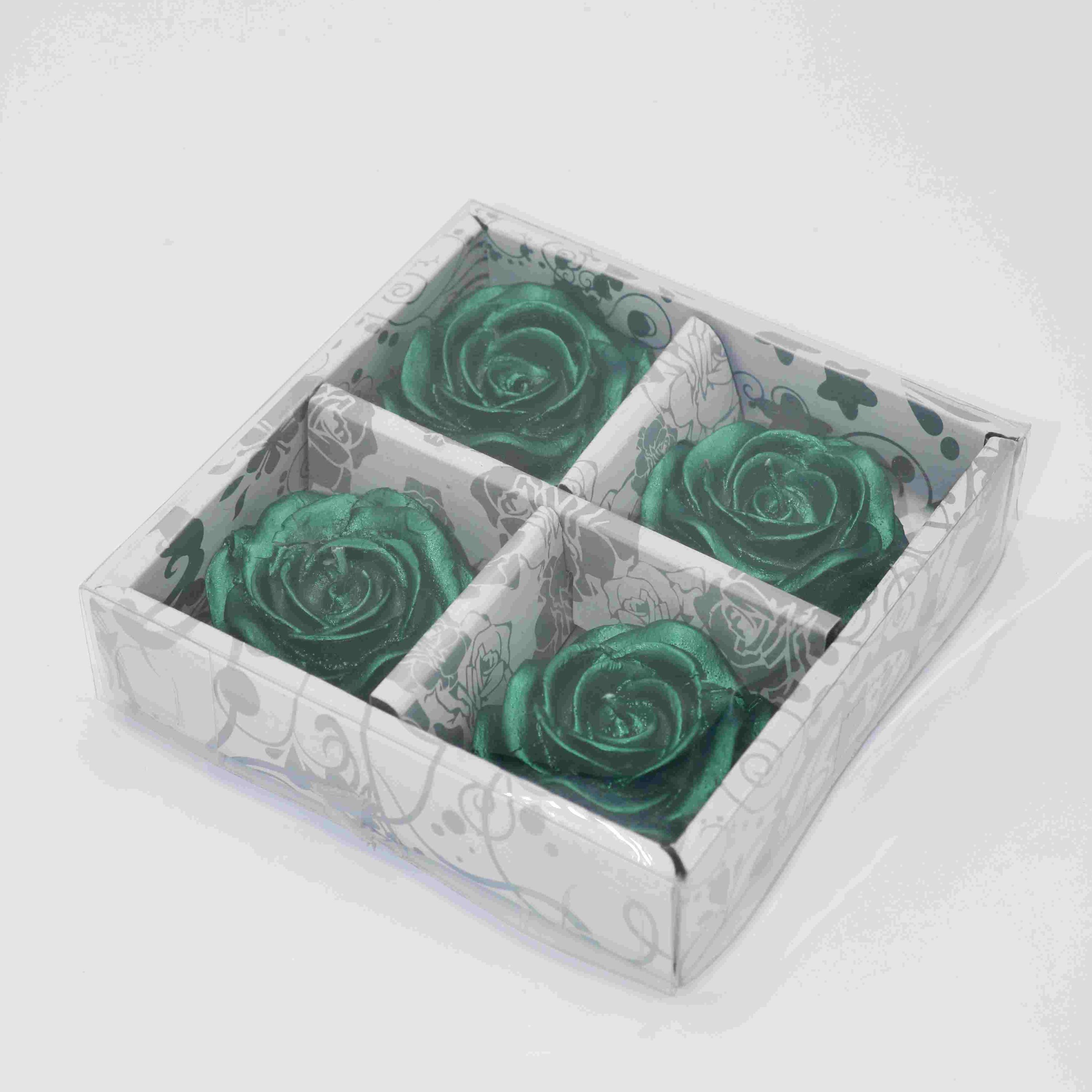 شمع طرح گل رز(سبز)