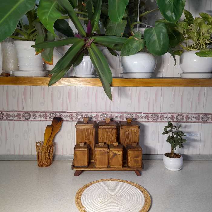 پاسماوری چوبی  (ست هفت پارچه) (قابل تولید در رنگ ،تعداد و   ابعاد متفاوت )