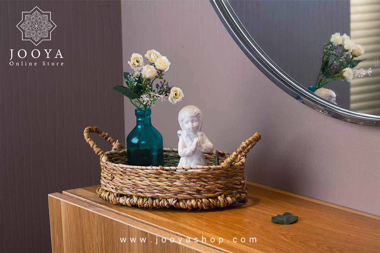 سبد حصیری دسته دار آیین