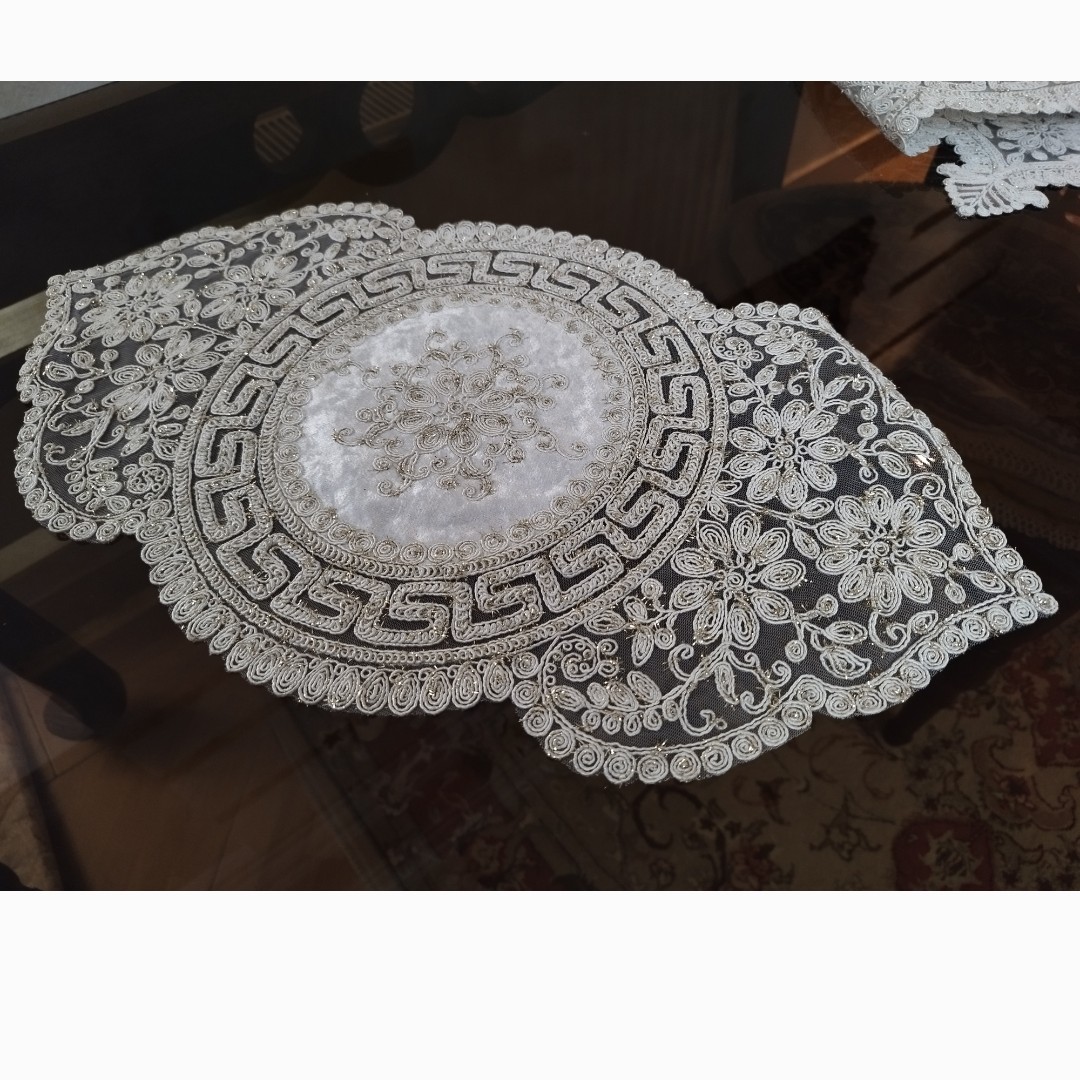 رومیزی عسلی و گل میز تکی میزجلومبلی طرح ورساچه ترک