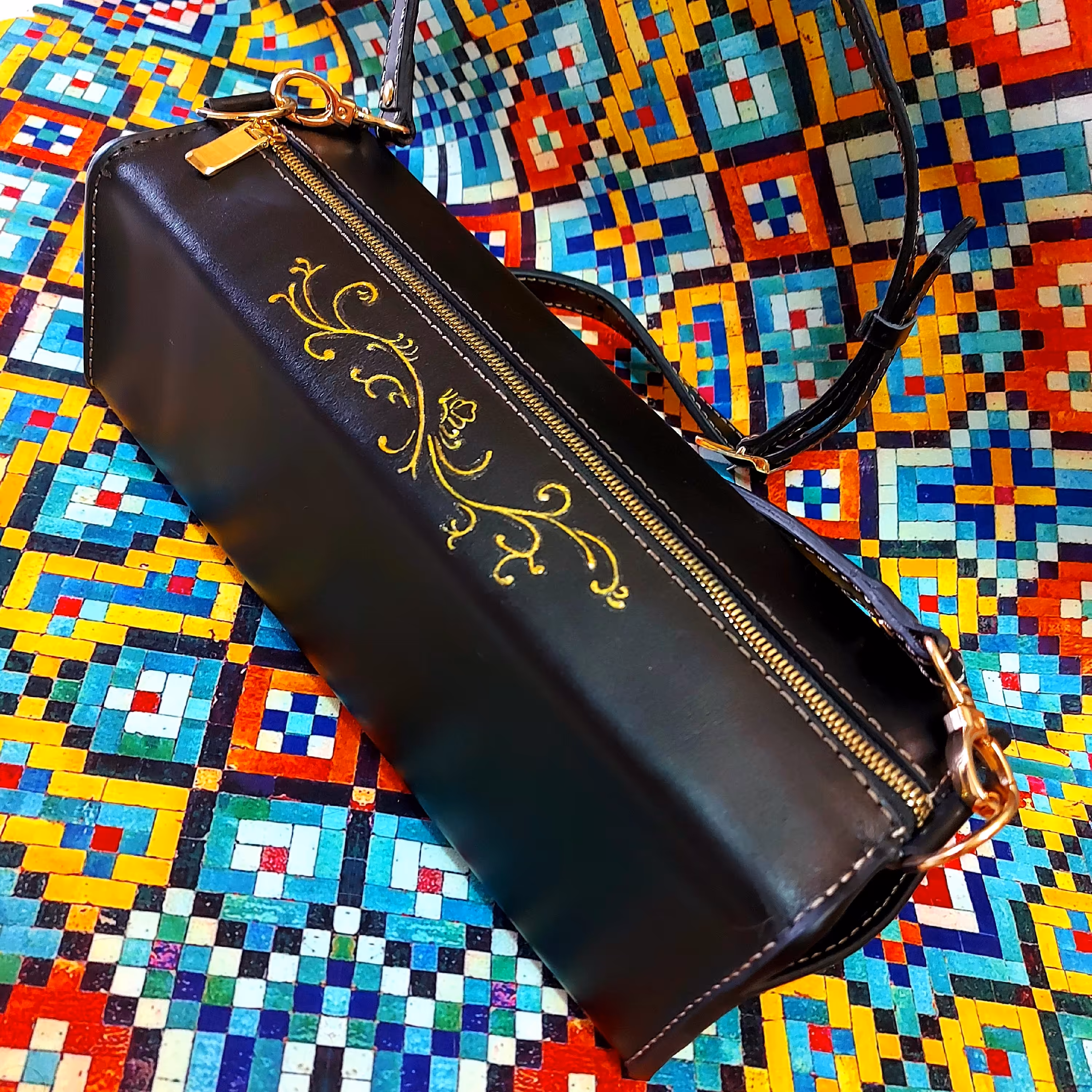 کیف دوشی چرم دست دوز کد 437