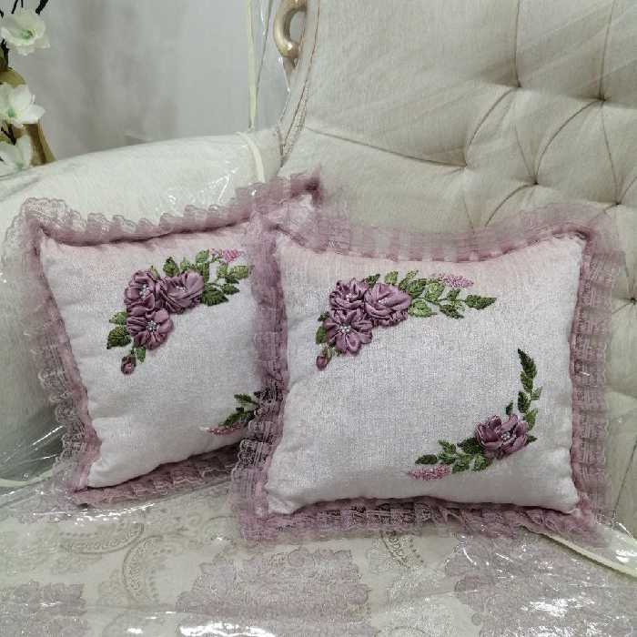 کوسن روبان دوزی مخمل