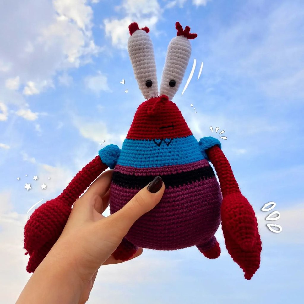 عروسک بافتنی آقای خرچنگ