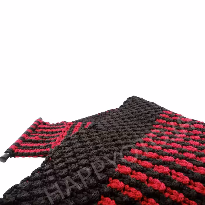 پشتی عرقگیر دست بافت خودرو سایز بزرگ ( رنگ قرمز ) پک 1 دستی