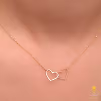 گردنبند نقره برند آکسو طرح دو قلبی