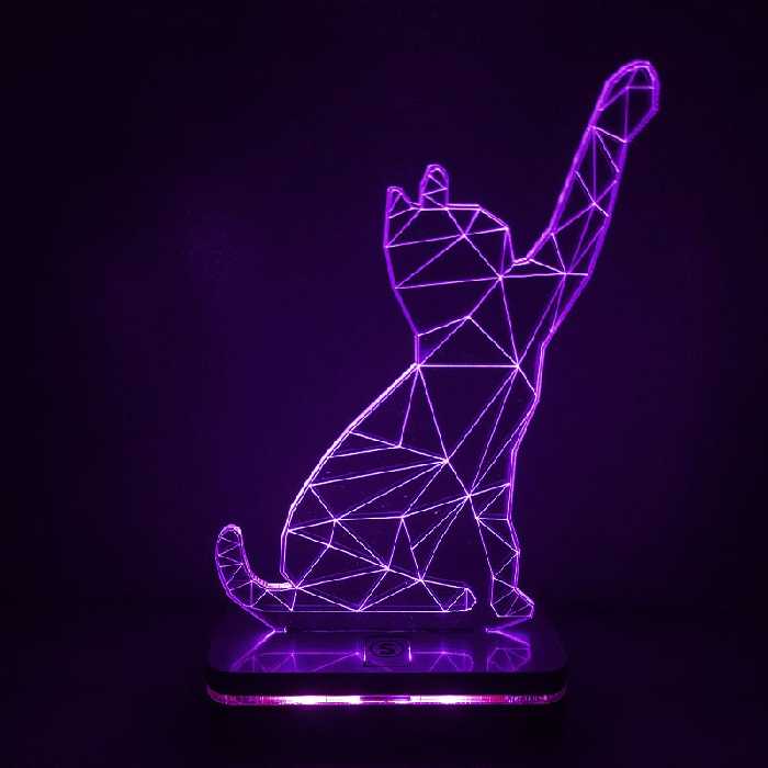 چراغ خواب طرح گربه مدل هفت رنگ کد 3 سان لیزر