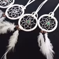 آویز ماشین و دریم کیچر یا کابوس گیر سفید رنگ با کیفیت عالی 