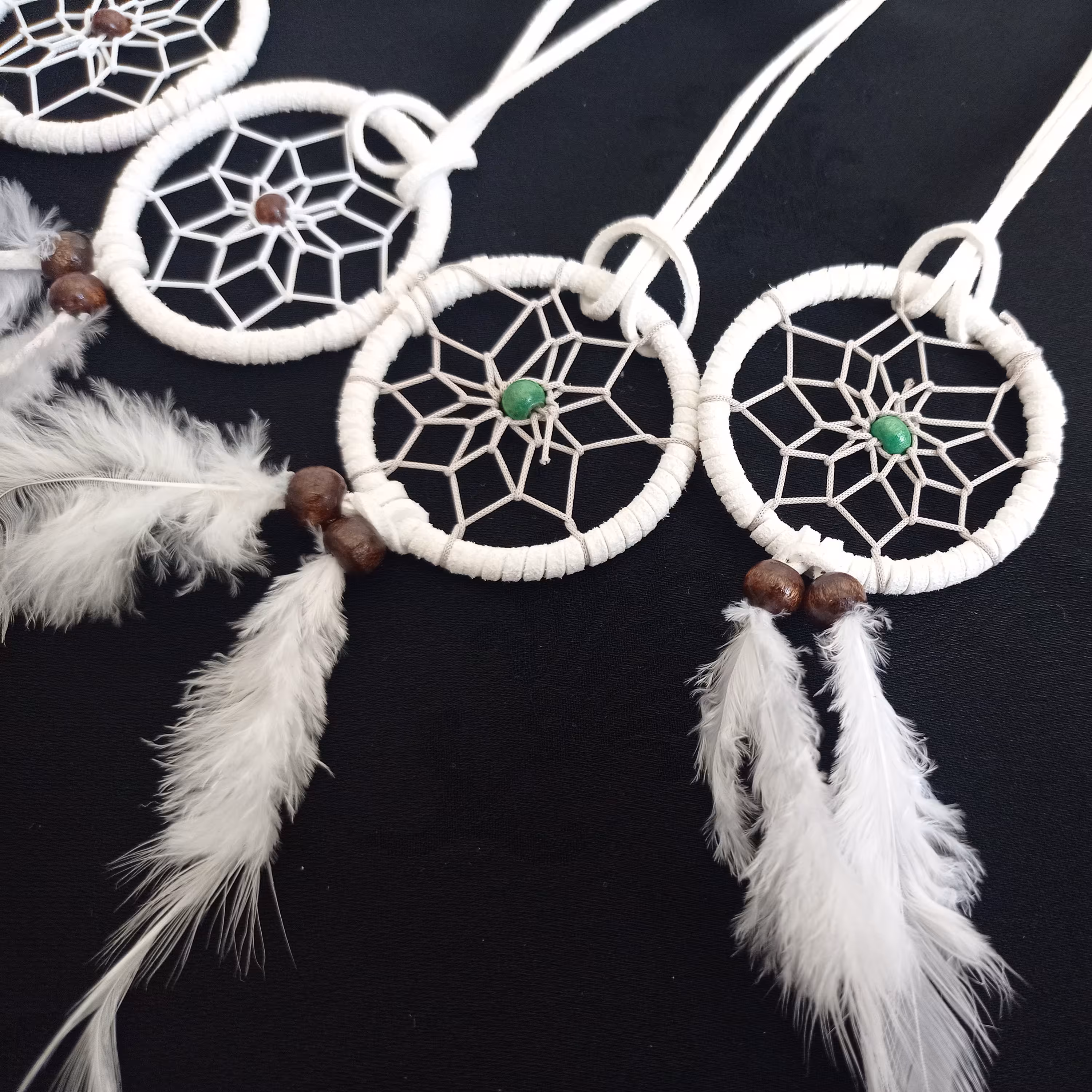 آویز ماشین و دریم کیچر یا کابوس گیر سفید رنگ با کیفیت عالی 