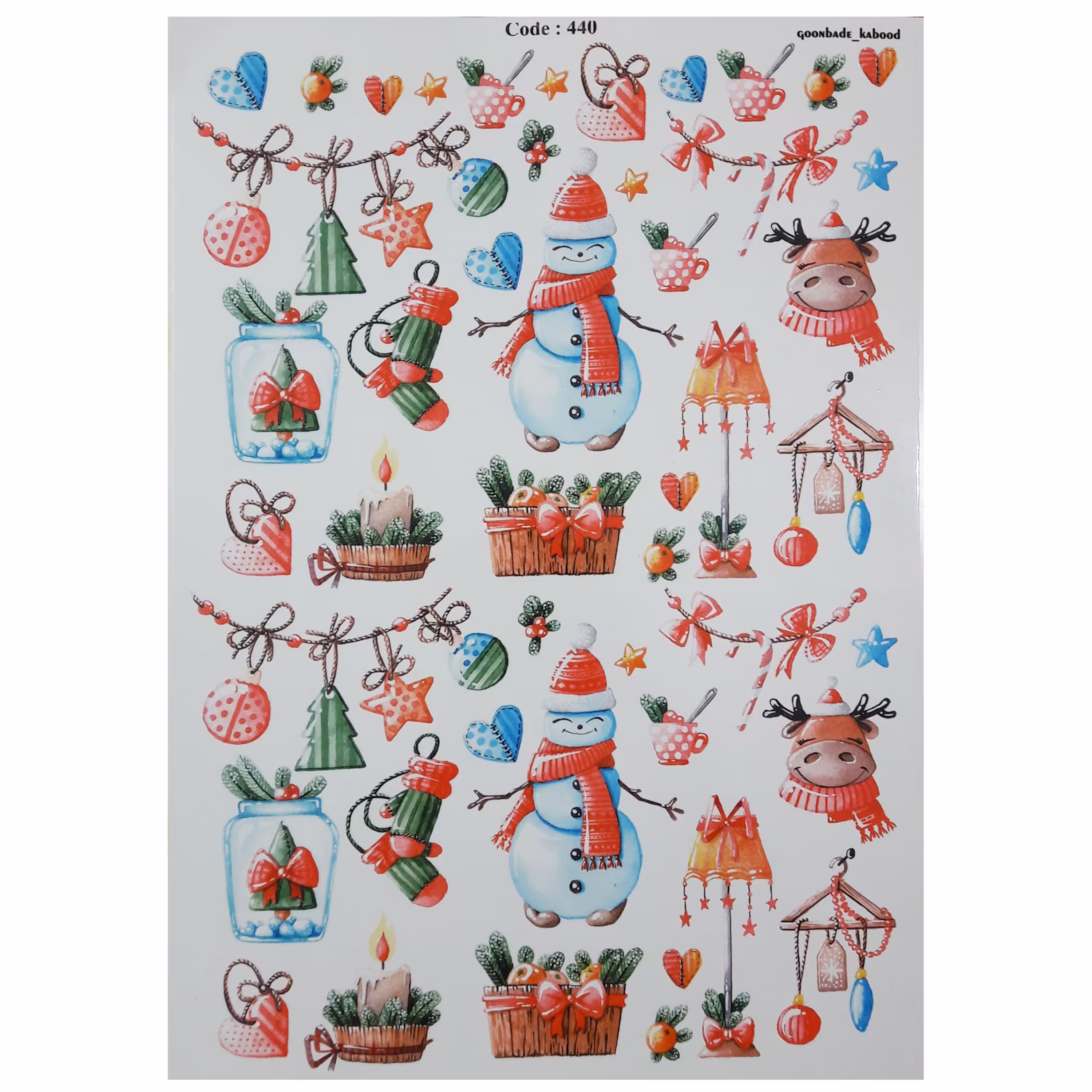 ترنسفر طرح ادم برفی سایز 30در 40 سانتی متر