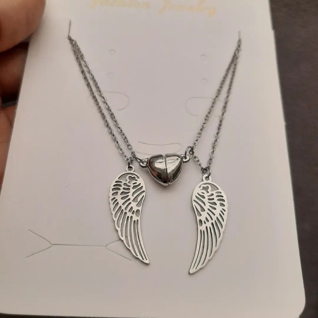 گردنبند بال فرشته مگنتی ست دوستی دخترانه و پسرانه