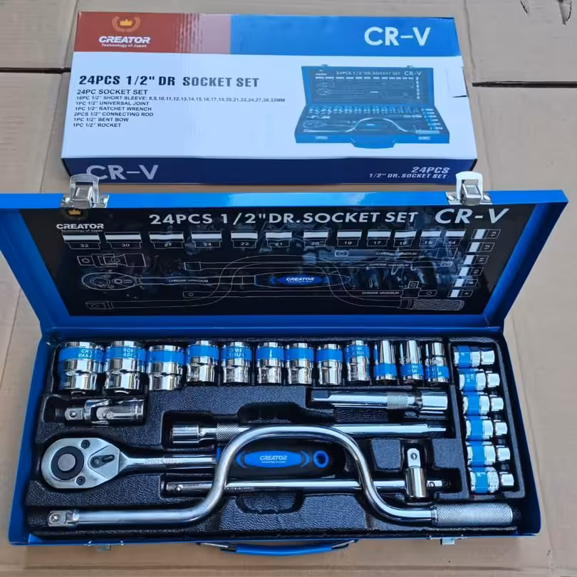 جعبه بکس 24پارچه صنعتی کریتور مدل CR-Vجنس کروم وانادیوم تحت لیسانس ژاپن با ارسال رایگان 