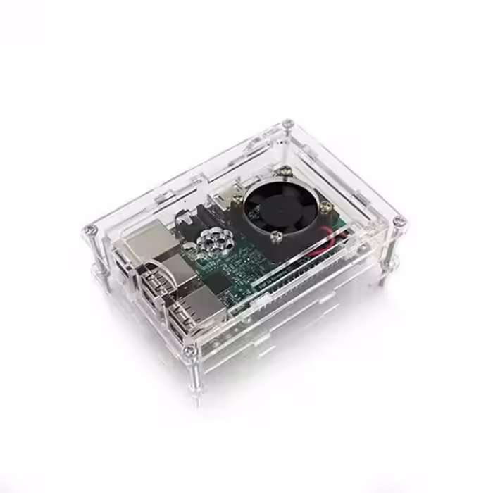 جعبه (کیس) پلکسی گلس رسپبری پای 3 با قابلیت نصب فن