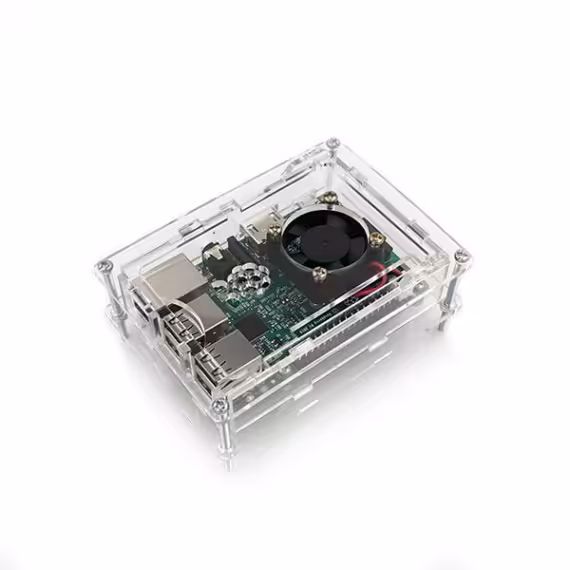 جعبه (کیس) پلکسی گلس رسپبری پای 3 با قابلیت نصب فن