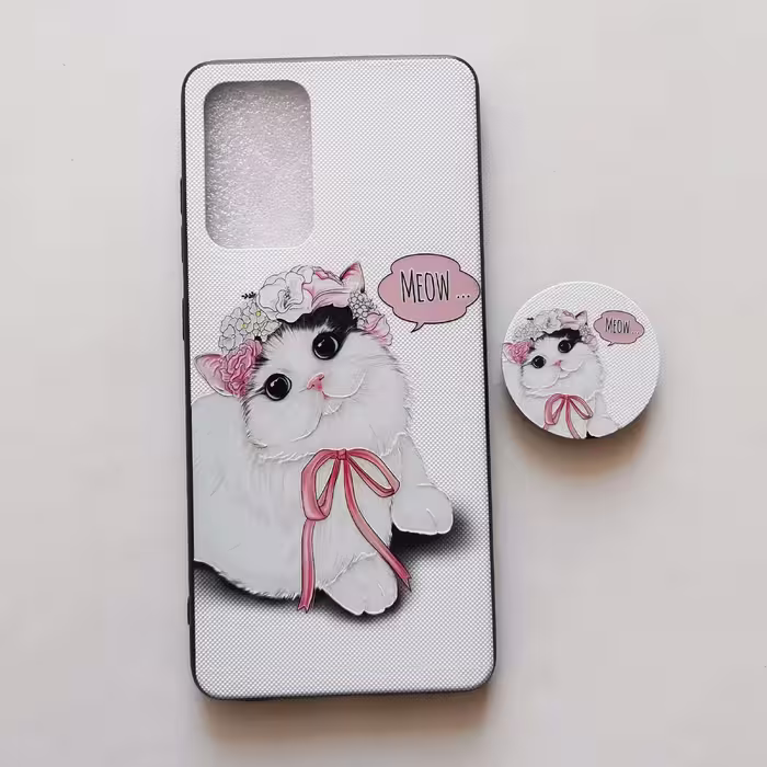 قاب طرحدار  cat پاپ سوکت دار گوشی سامسونگ A52 و A52s