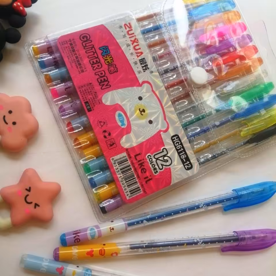 خودکار 12رنگ اکلیلی عطری کیفیت عالی طرحای کیوت 