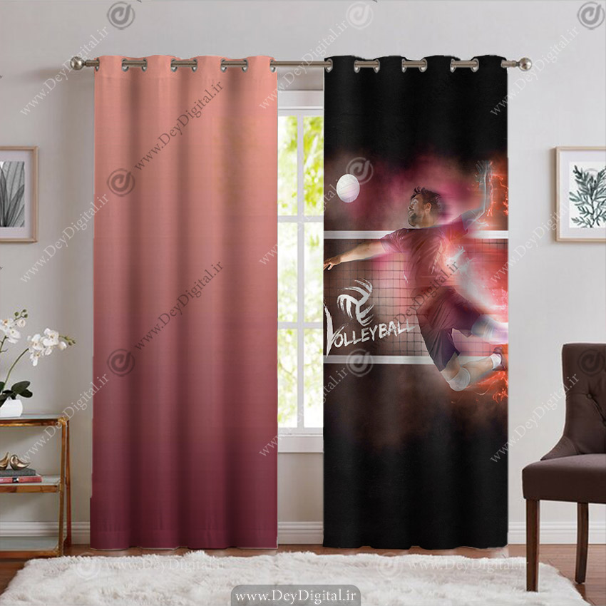 پرده پانچ طرح سه بعدی والیبال PK-6044