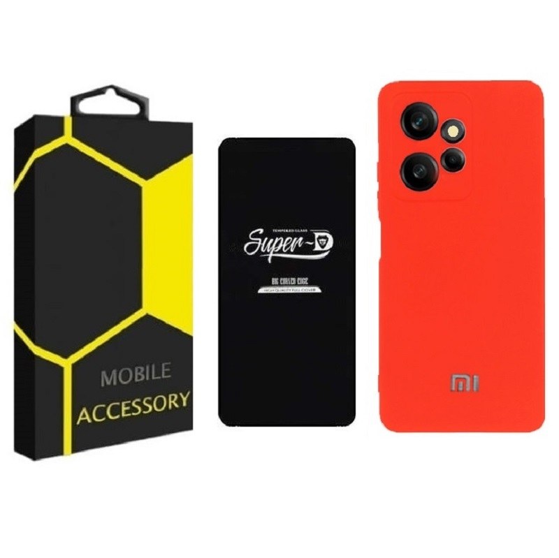 کاور سیلیکونی گوشی موبایل شیائومی Redmi Note 12 4G با محافظ صفحه نمایش SuperD