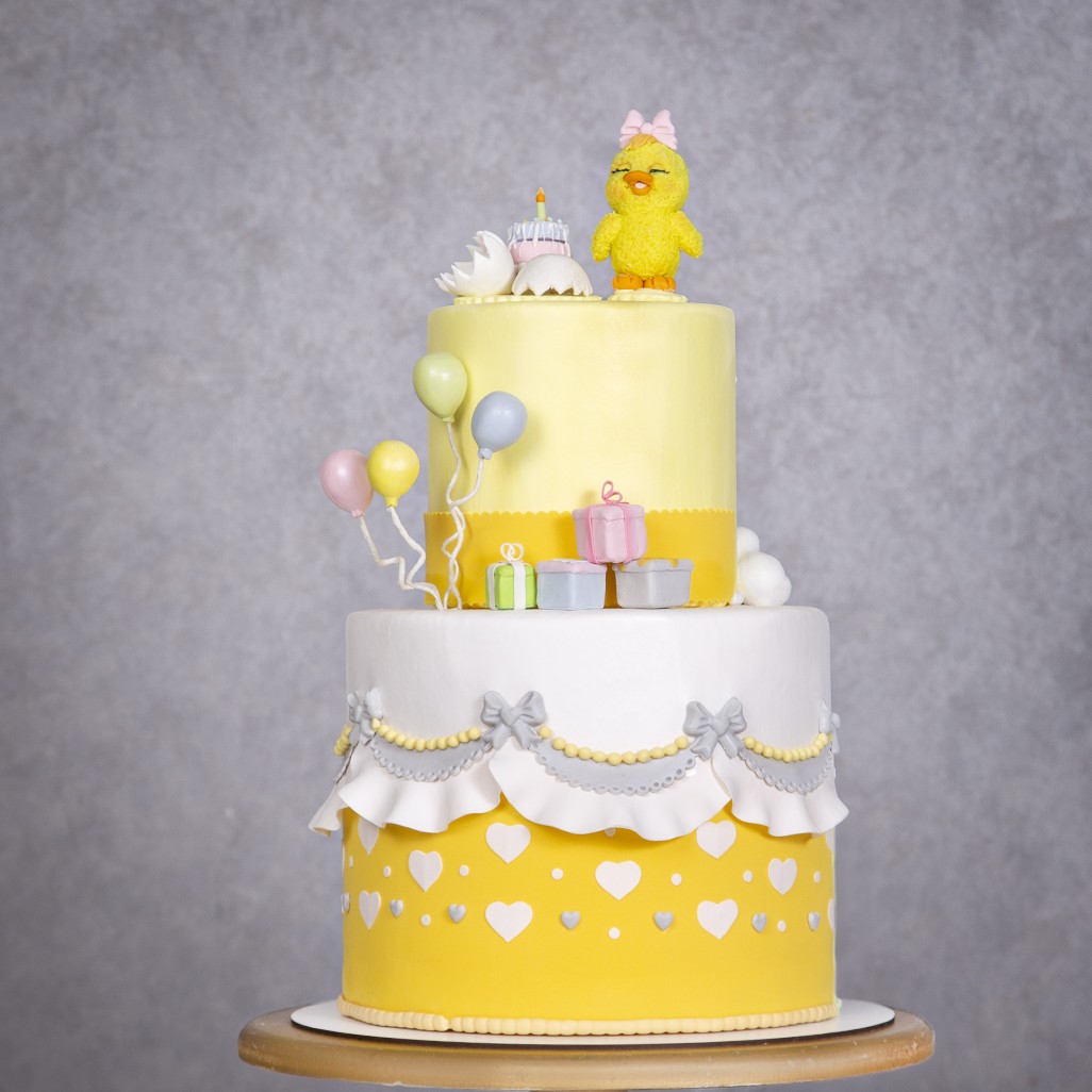 ماکت کیک تولد دو طبقه و دورو