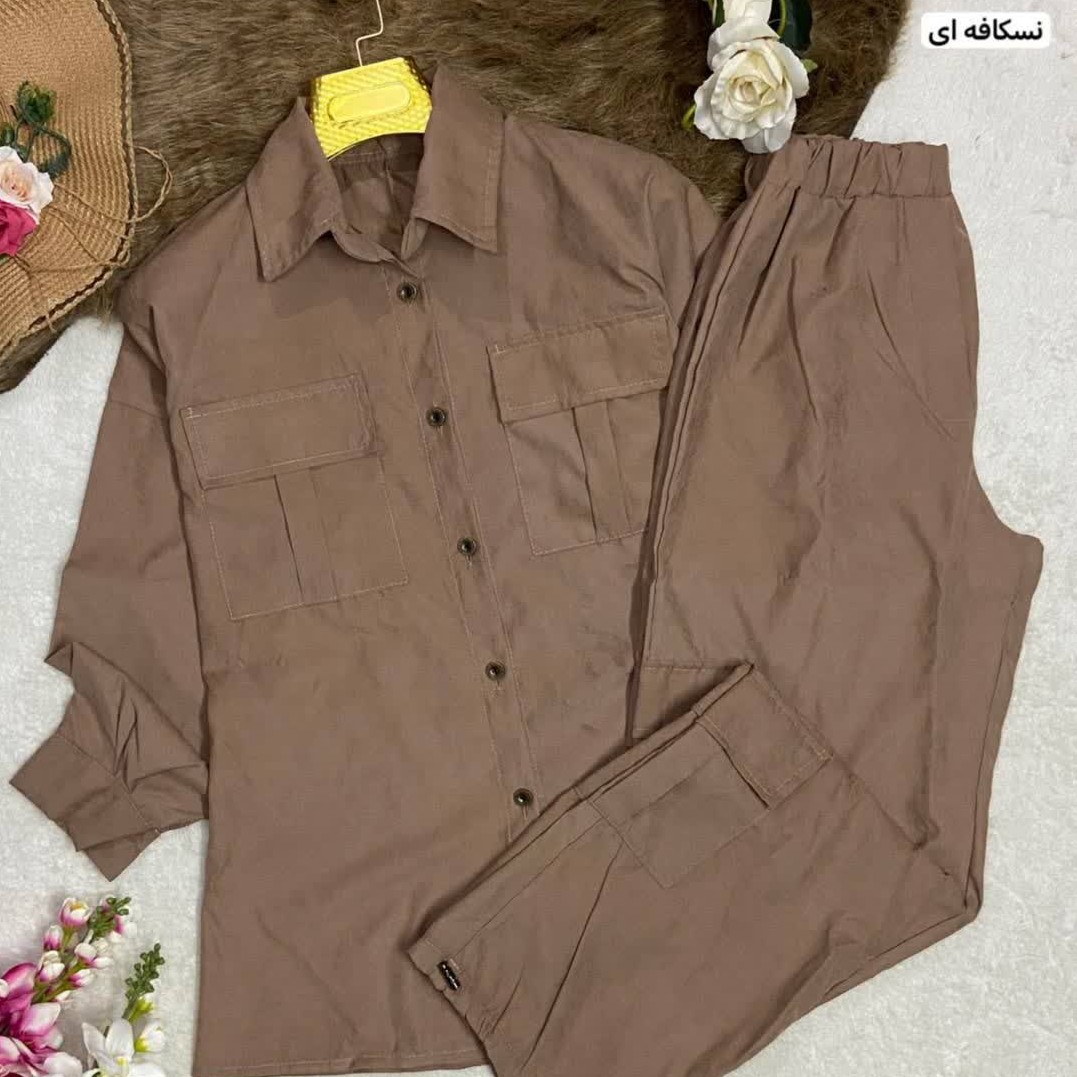 ست مانتو شلوار کارگو 65 جنس میکرو گرم بالا