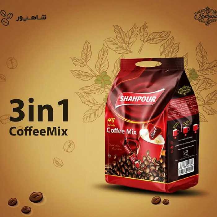 قهوه فوری 3 در 1 شاهپور  48 ساشه