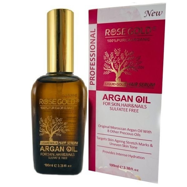 روغن آرگان بدون سولفات رزگلد Rose Gold وزن 50میل