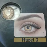 لنز چشم سالیانه رنگ عسلی 3(HAZEL3 )ساخت کره با مجوز بهداشت واستاندارد اروپا CE.باآبرسانی بالا  45درصد.هدیه خرید جالنزی