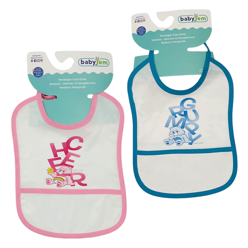 پیشبند مشمایی کاسه دار نوزاد طرح خرس بیبی جم Baby Jem