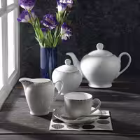 سرویس چای خوری مون بلان مشکی ایتالیا اف چینی زرین 17 پارچه