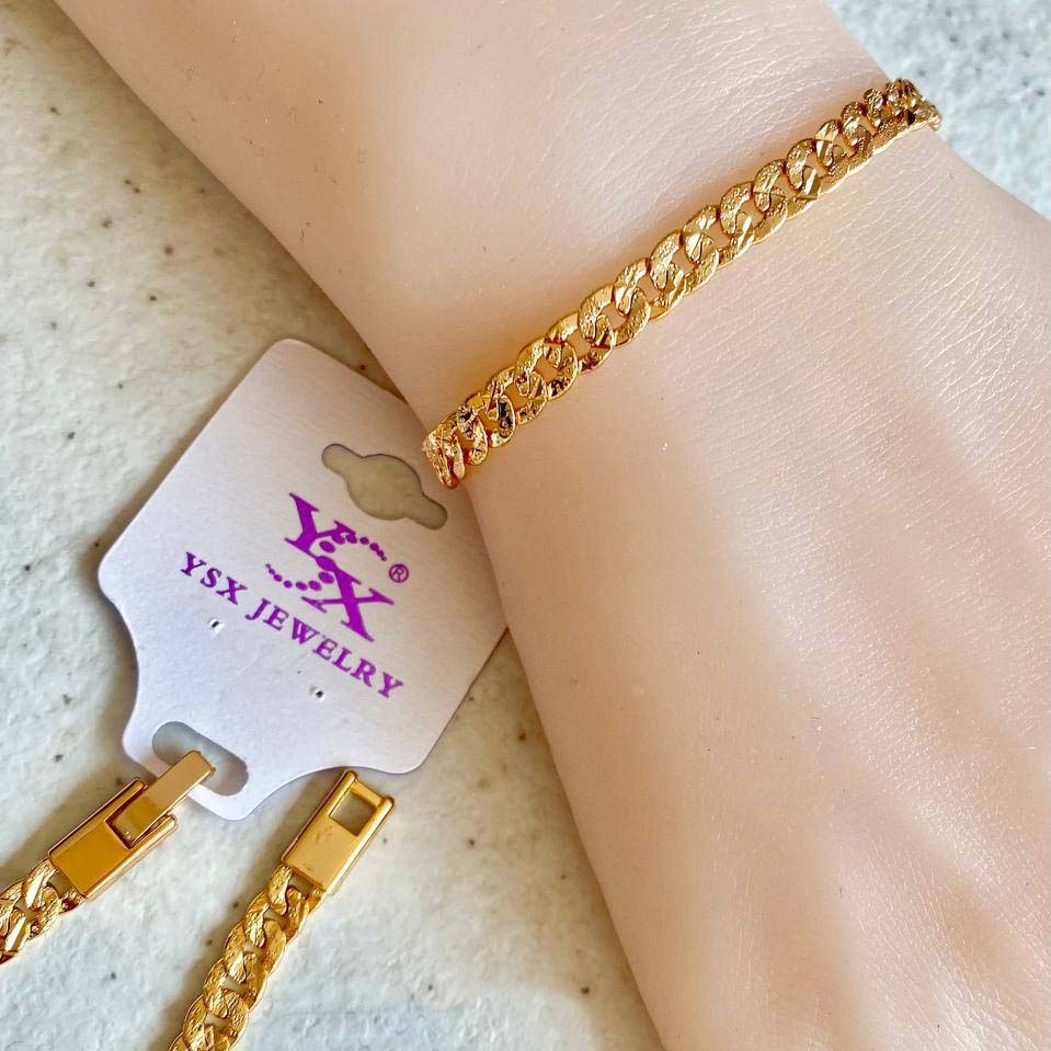 دستبند ysx طلایی مدل کارتیر تخت کار شده