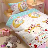 سرویس ملحفه سندس مدل مهر و ماه کد KF313 یکنفره 2 تکه