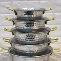 تابه چکشی  دو دسته  طلایی و نقره ای فتحی 5 عددی