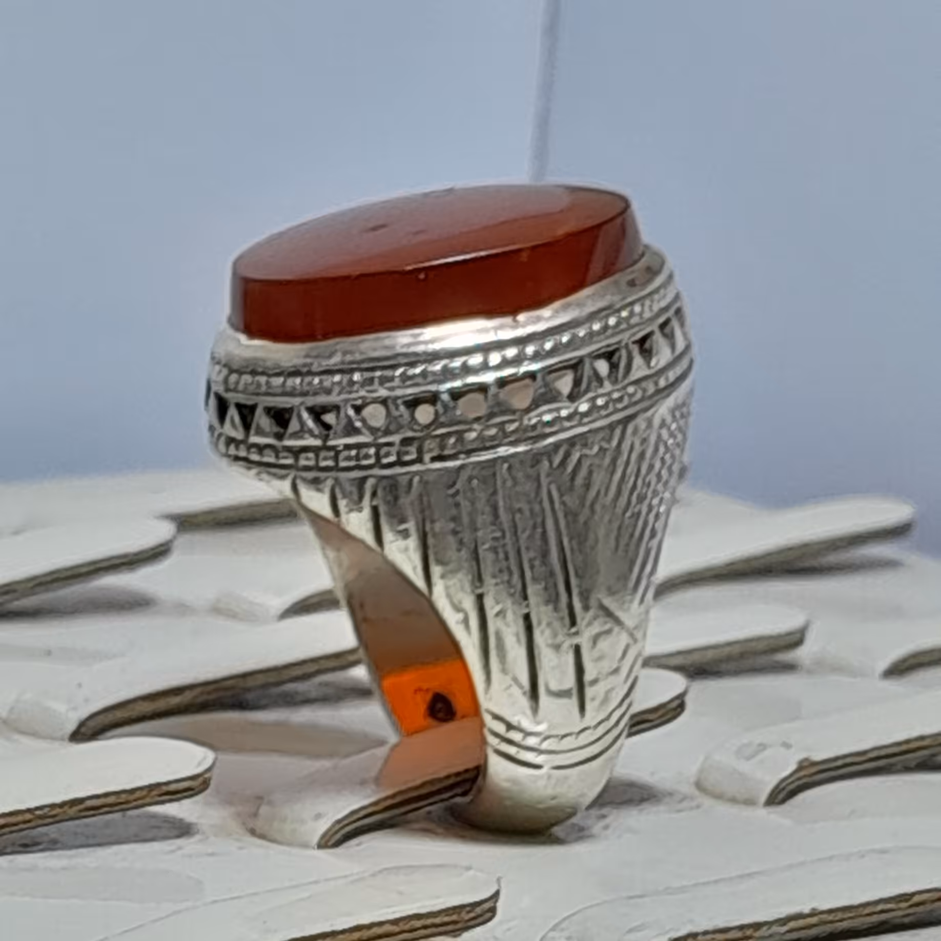 انگشتر دستساز عقیق یمنی استاد رسول محمدی