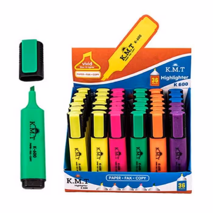 ماژیک هایلایت علامت زن رنگی KMT بسته 36 عددی