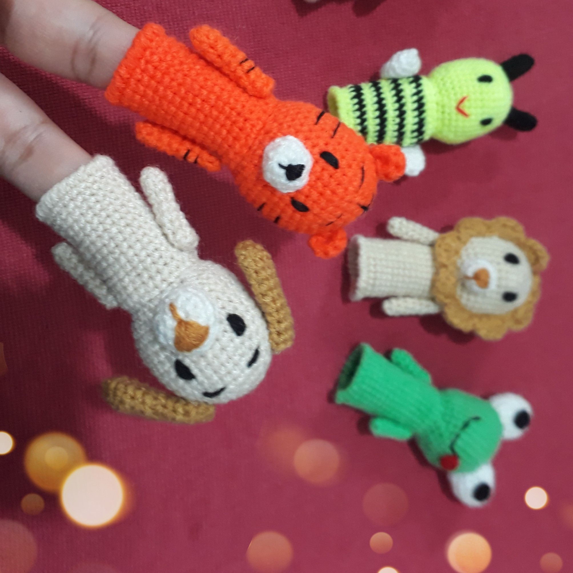 عروسک بافتنی حیوانات.عروسک انگشتی.عروسک نمایشی