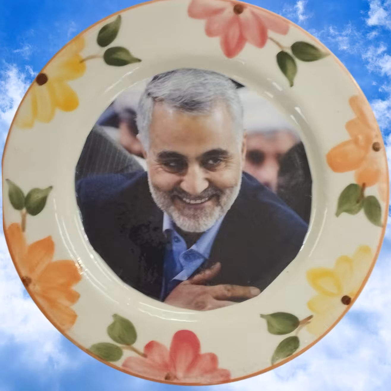 قاب رومیزی25سانتی سرامیکی باعکس دلخواه باتکنیک نقاشی ودکوپاز