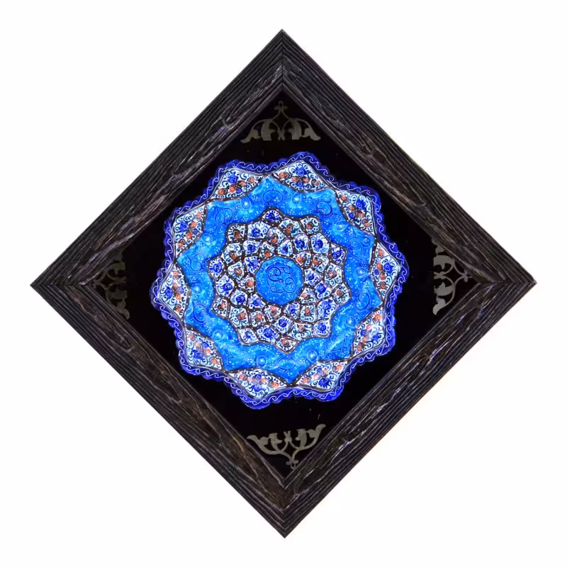 تابلو بشقاب مس  میناکاری قطر 20 سانت 