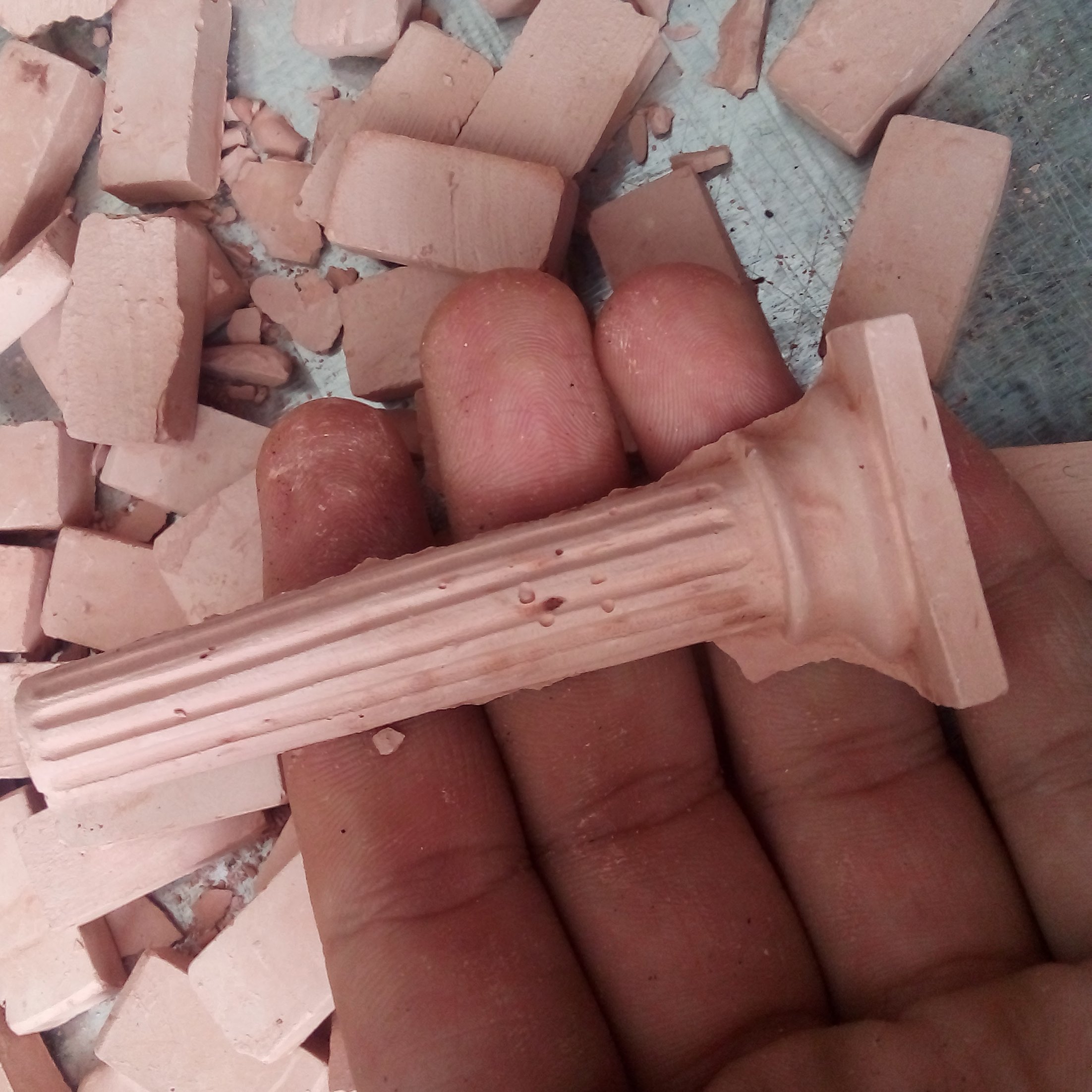 اجر آجر گُلی ستون خانه مینیاتوری یک نیم ستون ماکت سازی 