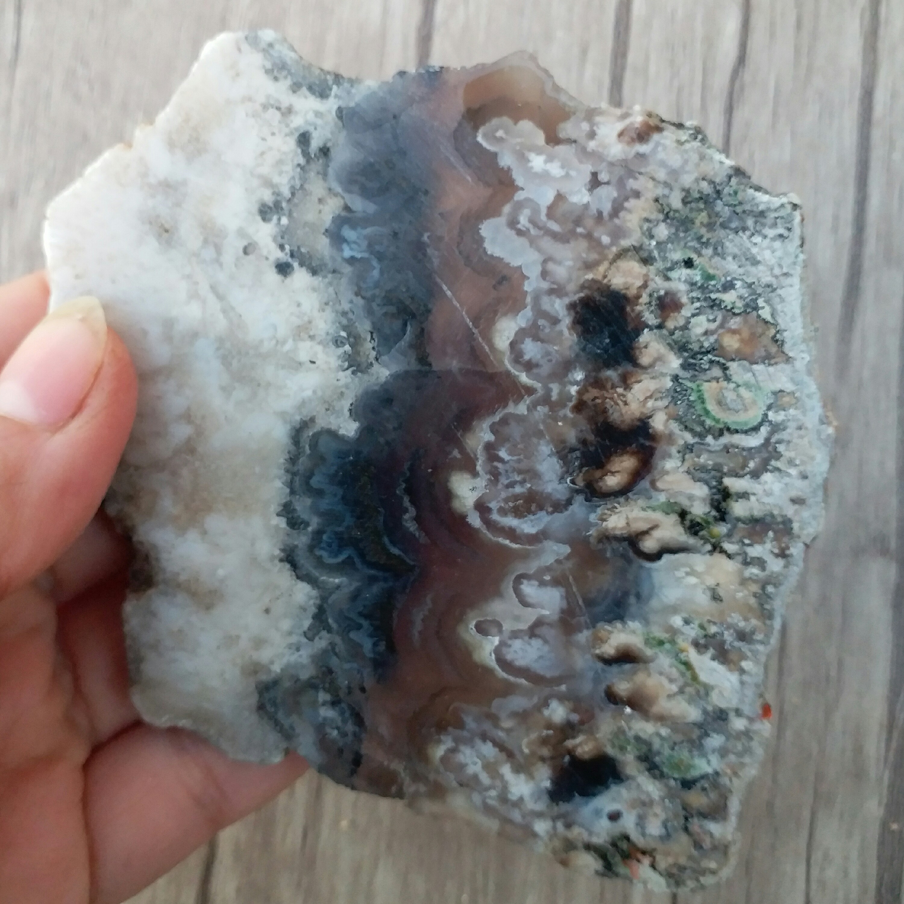 اسلایس عقیق شجر  اصل با درختان واضح و کشیده مناسب دکور و یا ساخت نگین معدنی و اصل با رنگ طبیعی و خواص بسیار